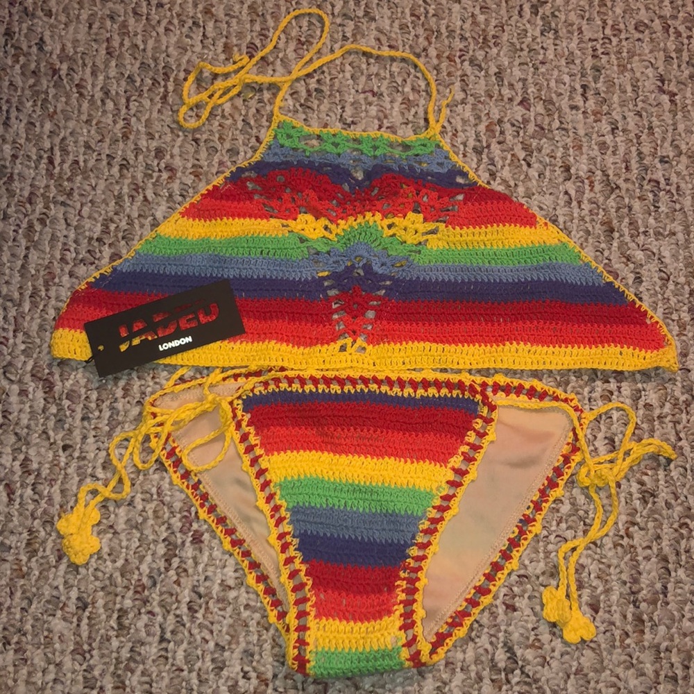 Rainbow Knit String Bikini